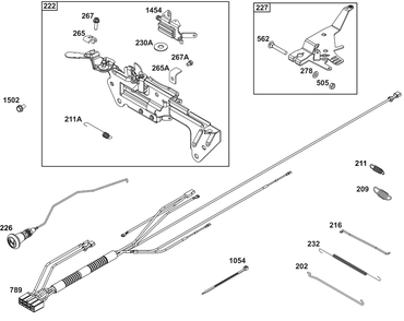 Controls Group Diagram and Parts List for 540477-2220-G1 400000 - 699999 Briggs and Stratton Engine